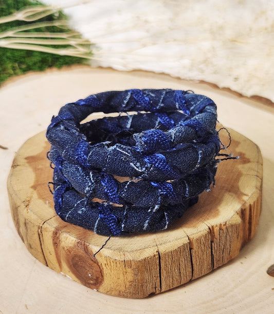 Denim Triple Wrap Bracelet