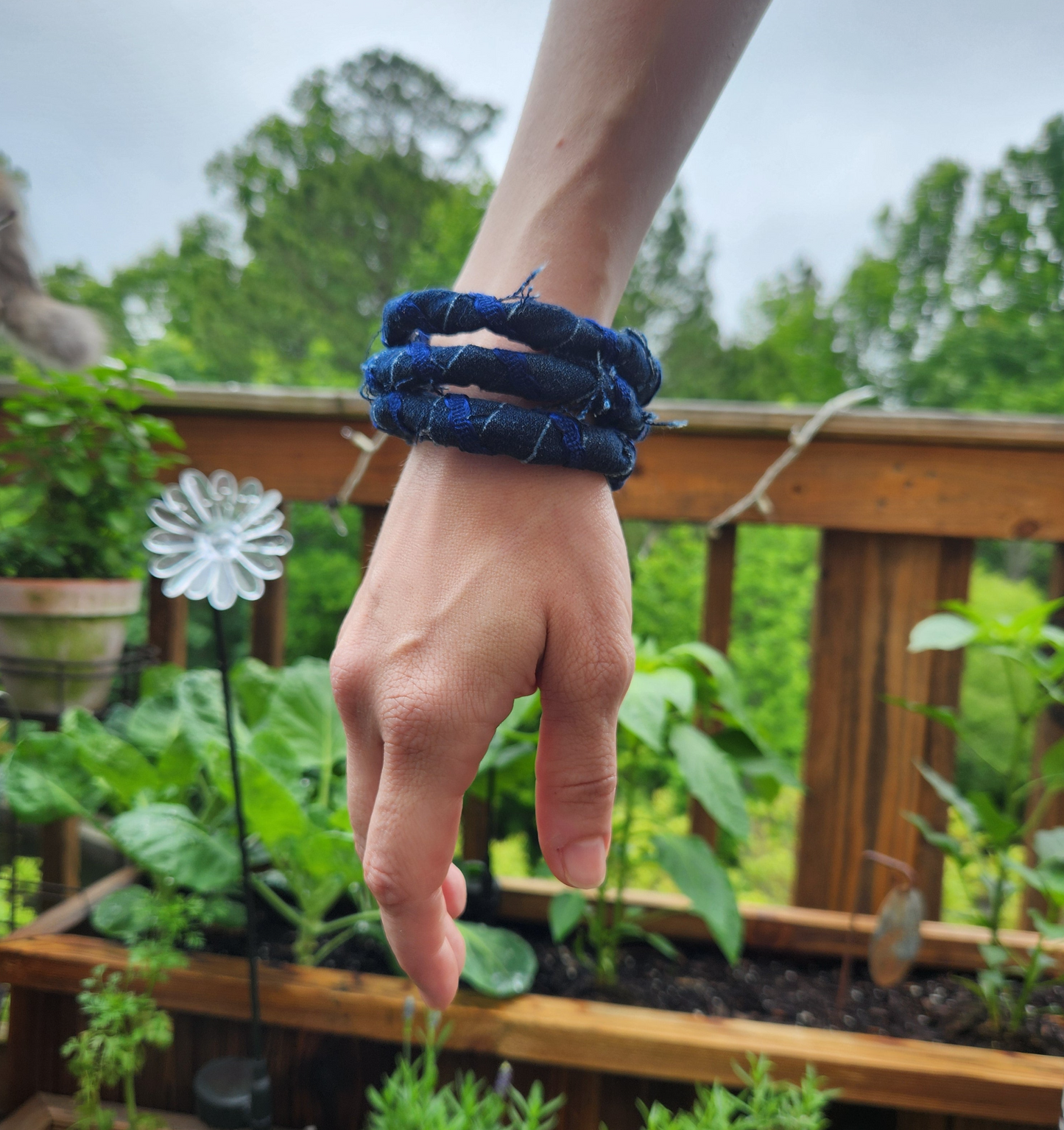 Denim Triple Wrap Bracelet